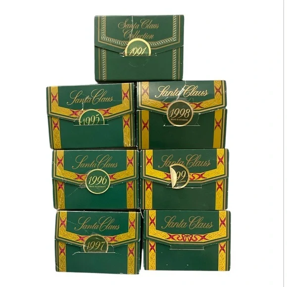 Vintage Set 7 of Bing and Grondahl Christmas Ornaments Santa Claus Collection - Picture 2 of 16